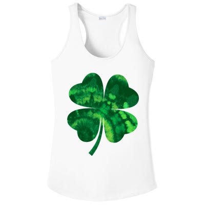 Tie Dye Clover St Patrick's Day Ladies PosiCharge Competitor Racerback Tank