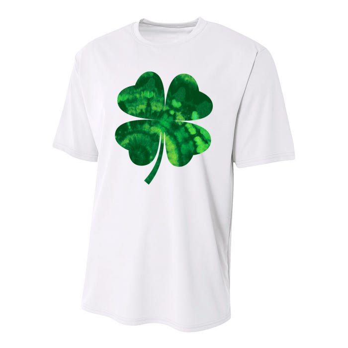 Tie Dye Clover St Patrick's Day Youth Performance Sprint T-Shirt