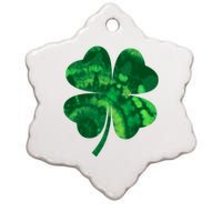 Tie Dye Clover St Patrick's Day Ceramic Star Ornament