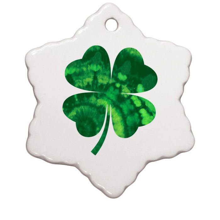 Tie Dye Clover St Patrick's Day Ceramic Star Ornament