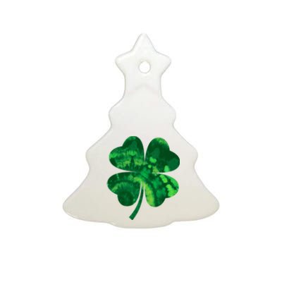 Tie Dye Clover St Patrick's Day Ceramic Tree Ornament