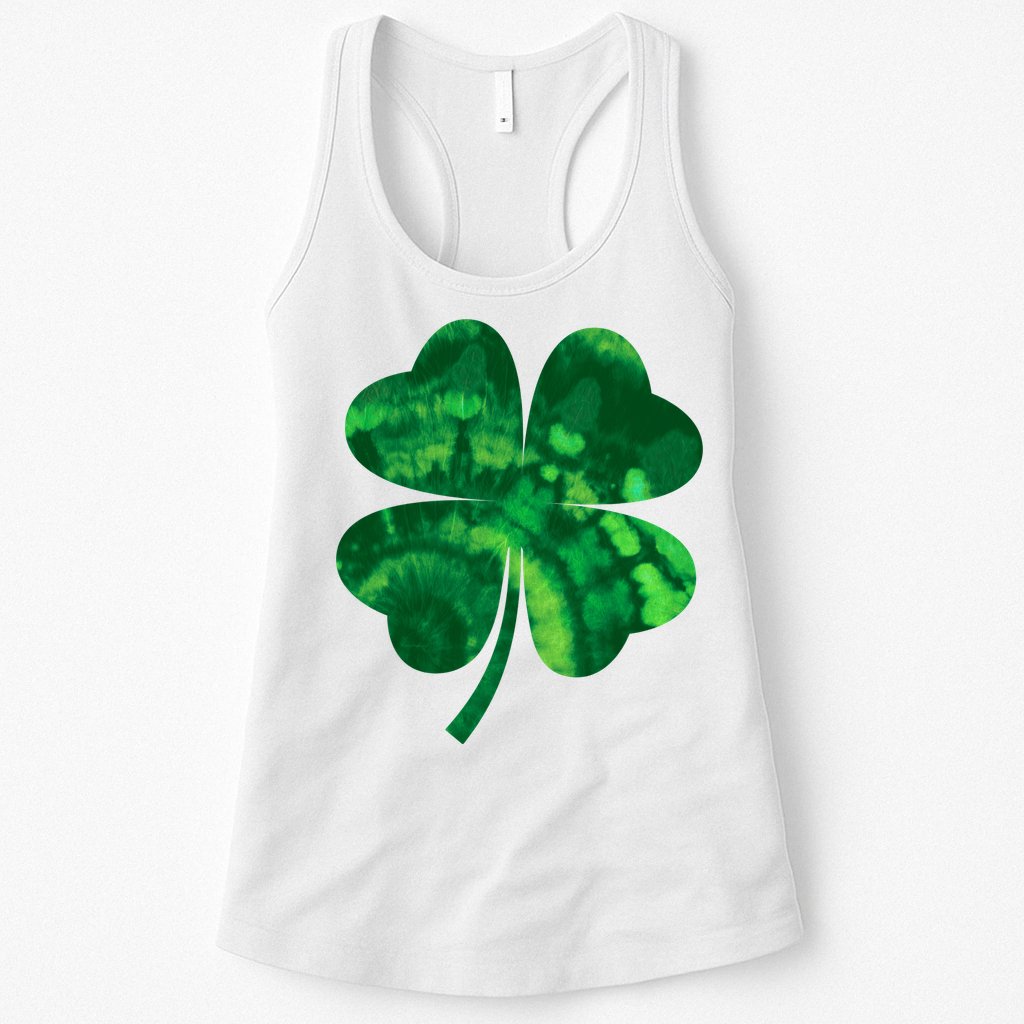 Tie Dye Clover St Patrick's Day Womens Tank Top