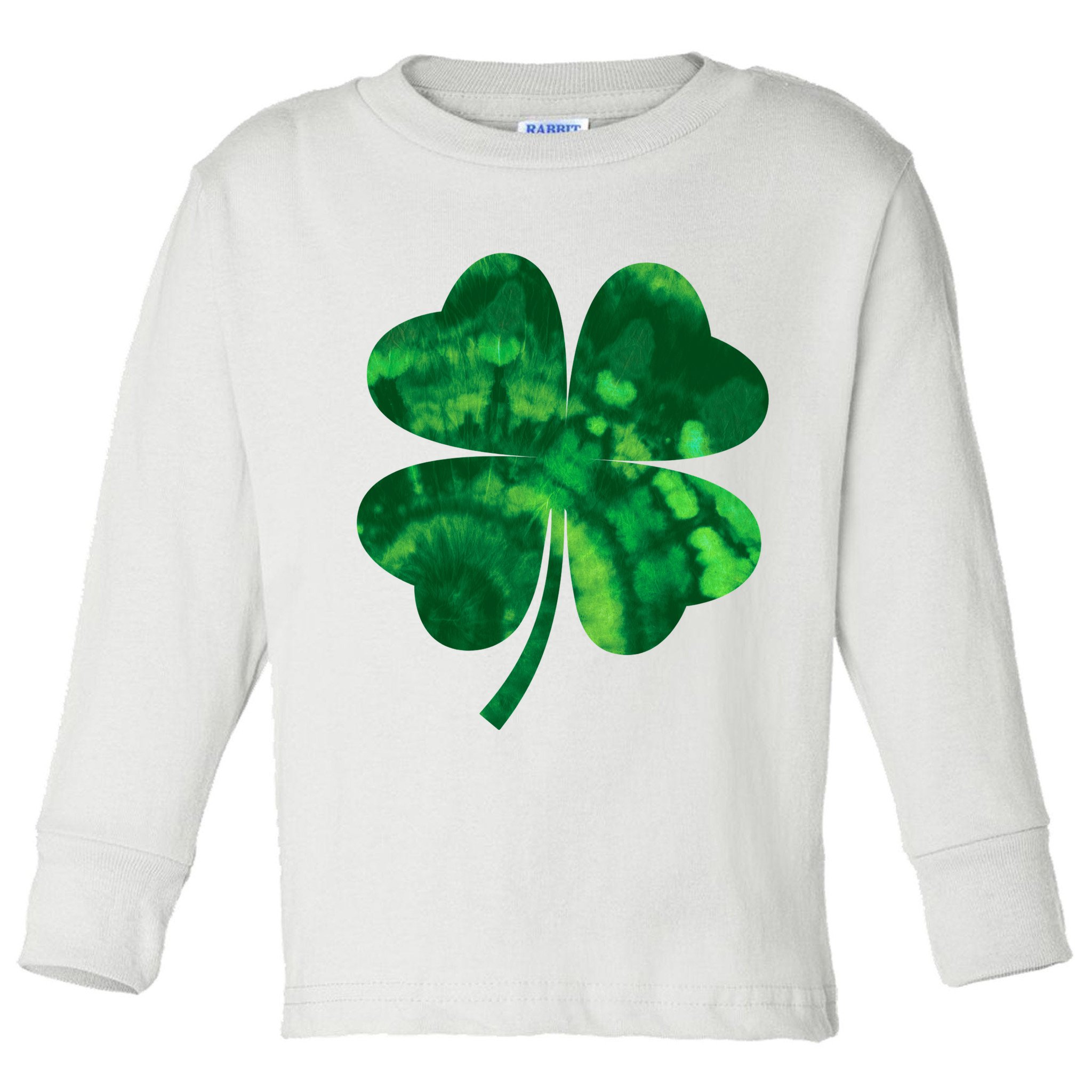 Tie Dye Clover St Patrick's Day Toddler Long Sleeve Shirt