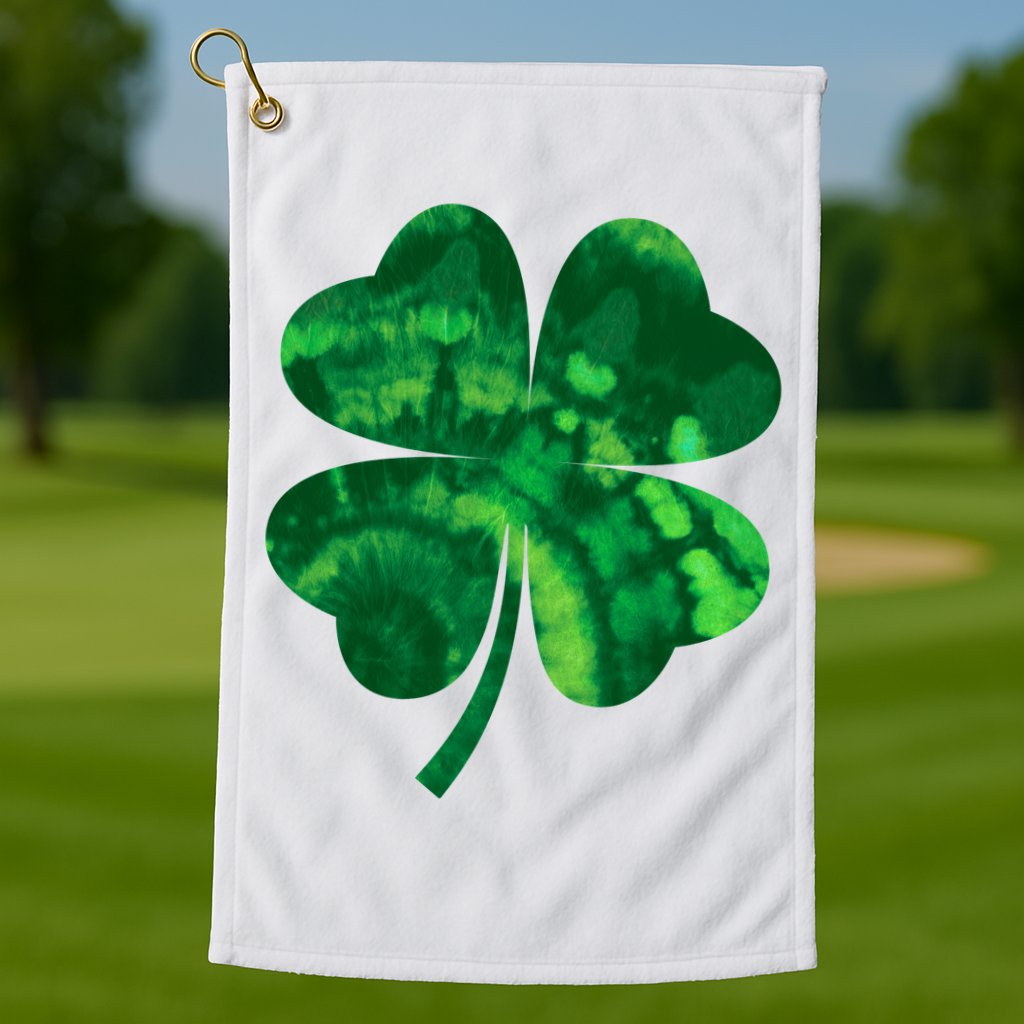 Tie Dye Clover St Patrick's Day Golf Towel