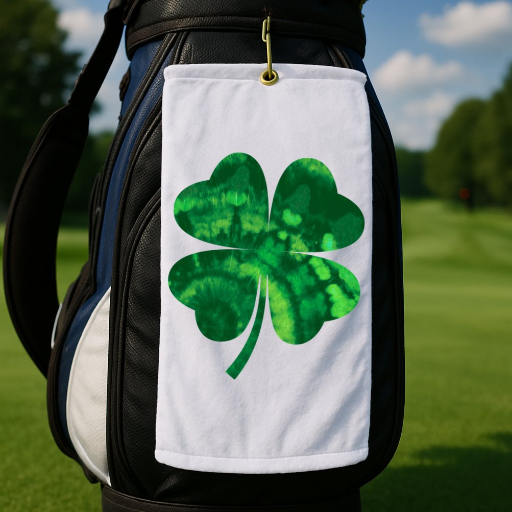 Tie Dye Clover St Patrick's Day Golf Towel