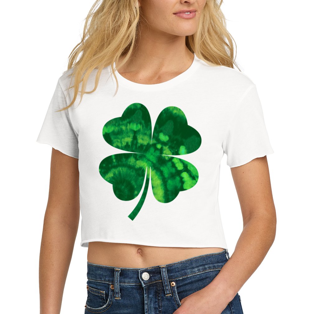 Tie Dye Clover St Patrick's Day Crop Top