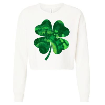 Tie Dye Clover St Patrick's Day Cropped Pullover Crew