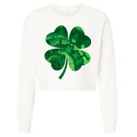 Tie Dye Clover St Patrick's Day Cropped Pullover Crew