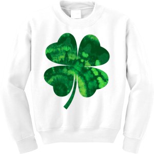 Tie Dye Clover St Patrick's Day Kids Sweatshirt