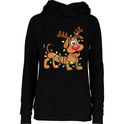Toy Dog Christmas Matching Family Slinky Womens Funnel Neck Pullover Hood