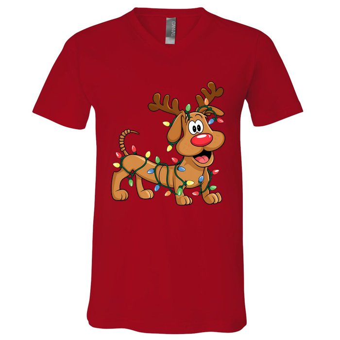 Toy Dog Christmas Matching Family Slinky V-Neck T-Shirt