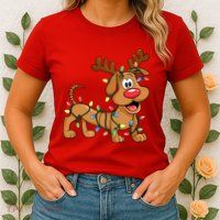 Toy Dog Christmas Matching Family Slinky Womens T-Shirt