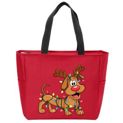Toy Dog Christmas Matching Family Slinky Zip Tote Bag
