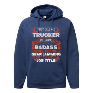 Truck Driver Cute Gift Funny Big Trucking Badass Diesel Trucker Cool Gift Performance Fleece Hoodie