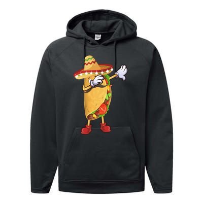 TACOS DABBING CINCO DE MAYO T Performance Fleece Hoodie