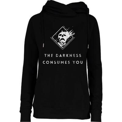 The Darkness Consumes You Gamer Guardian Womens Funnel Neck Pullover Hood