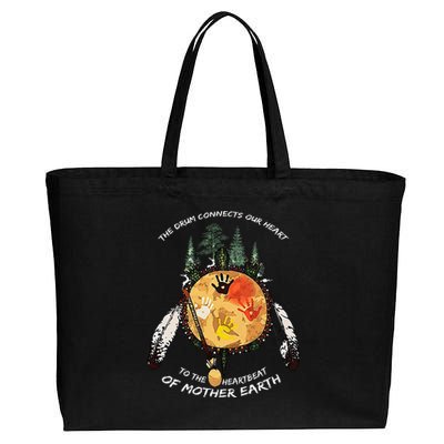 The Drum Connects Our Heart To The Heartbeat Of Mother Earth Cotton Canvas Jumbo Tote