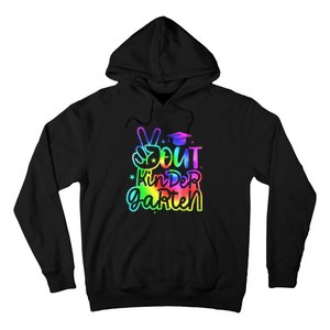 Tie Dye Colorful Peace Sign Hand Out Kindergarten Graduation Hoodie