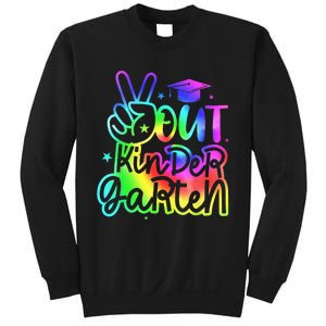 Tie Dye Colorful Peace Sign Hand Out Kindergarten Graduation Sweatshirt