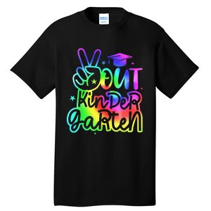 Tie Dye Colorful Peace Sign Hand Out Kindergarten Graduation Tall T-Shirt