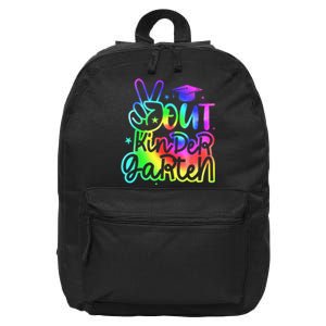 Tie Dye Colorful Peace Sign Hand Out Kindergarten Graduation 16 in Basic Backpack