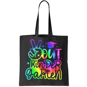 Tie Dye Colorful Peace Sign Hand Out Kindergarten Graduation Tote Bag