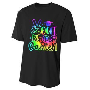 Tie Dye Colorful Peace Sign Hand Out Kindergarten Graduation Performance Sprint T-Shirt