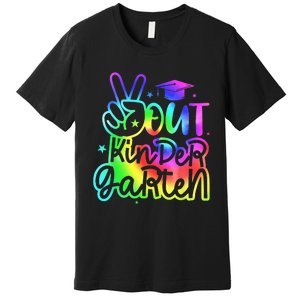 Tie Dye Colorful Peace Sign Hand Out Kindergarten Graduation Premium T-Shirt