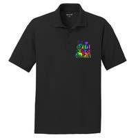 Tie Dye Colorful Peace Sign Hand Out Kindergarten Graduation PosiCharge RacerMesh Polo