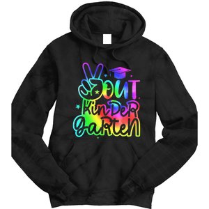 Tie Dye Colorful Peace Sign Hand Out Kindergarten Graduation Tie Dye Hoodie