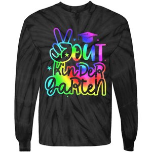 Tie Dye Colorful Peace Sign Hand Out Kindergarten Graduation Tie-Dye Long Sleeve Shirt