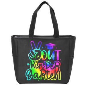 Tie Dye Colorful Peace Sign Hand Out Kindergarten Graduation Zip Tote Bag