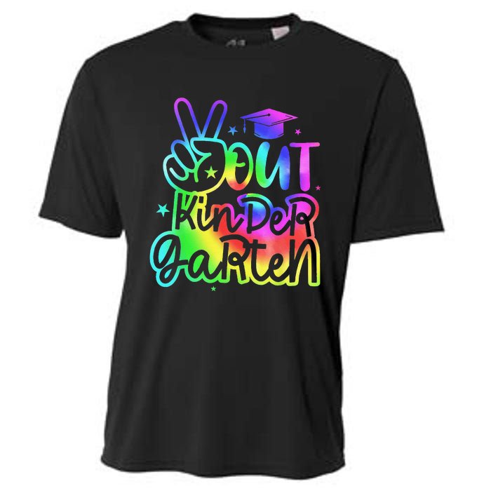 Tie Dye Colorful Peace Sign Hand Out Kindergarten Graduation Cooling Performance Crew T-Shirt