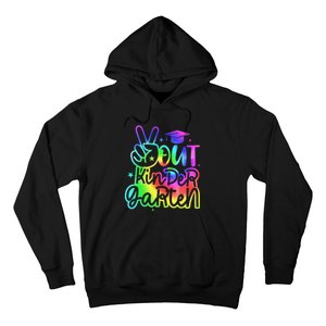 Tie Dye Colorful Peace Sign Hand Out Kindergarten Graduation Hoodie