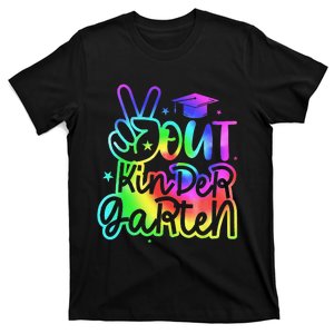 Tie Dye Colorful Peace Sign Hand Out Kindergarten Graduation T-Shirt