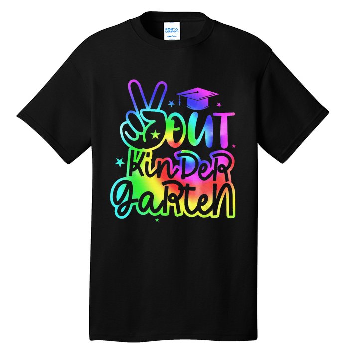 Tie Dye Colorful Peace Sign Hand Out Kindergarten Graduation Tall T-Shirt