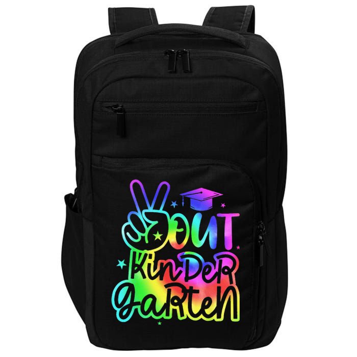 Tie Dye Colorful Peace Sign Hand Out Kindergarten Graduation Impact Tech Backpack