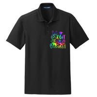 Tie Dye Colorful Peace Sign Hand Out Kindergarten Graduation Dry Zone Grid Polo