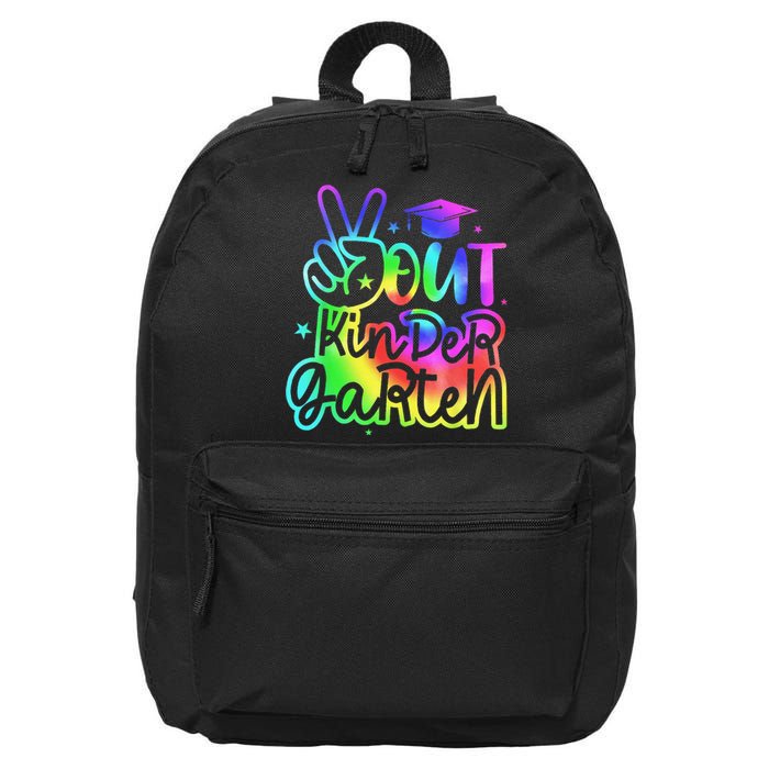 Tie Dye Colorful Peace Sign Hand Out Kindergarten Graduation 16 in Basic Backpack