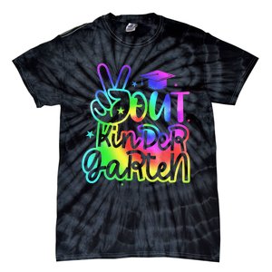 Tie Dye Colorful Peace Sign Hand Out Kindergarten Graduation Tie-Dye T-Shirt