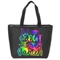 Tie Dye Colorful Peace Sign Hand Out Kindergarten Graduation Zip Tote Bag