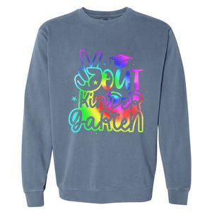 Tie Dye Colorful Peace Sign Hand Out Kindergarten Graduation Garment-Dyed Sweatshirt