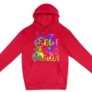 Tie Dye Colorful Peace Sign Hand Out Kindergarten Graduation Premium Pullover Hoodie