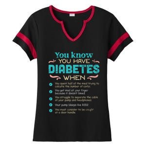 T1d Diabetes Checklist Cool Gift Ladies Halftime Notch Neck Tee