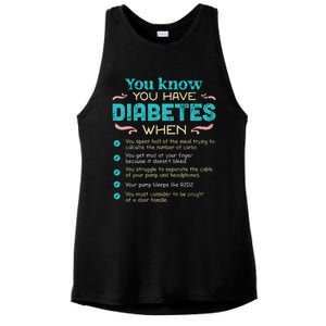 T1d Diabetes Checklist Cool Gift Ladies PosiCharge Tri-Blend Wicking Tank