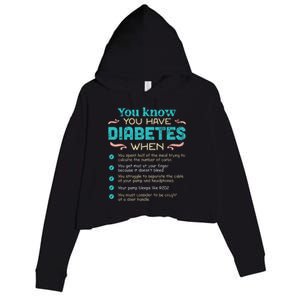 T1d Diabetes Checklist Cool Gift Crop Fleece Hoodie