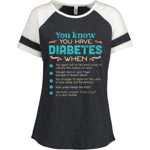 T1d Diabetes Checklist Cool Gift Enza Ladies Jersey Colorblock Tee