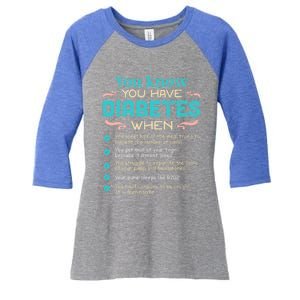 T1d Diabetes Checklist Cool Gift Women's Tri-Blend 3/4-Sleeve Raglan Shirt