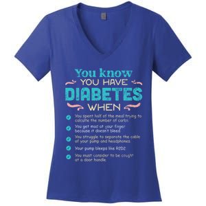 T1d Diabetes Checklist Cool Gift Women's V-Neck T-Shirt