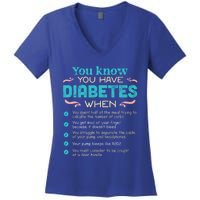 T1d Diabetes Checklist Cool Gift Women's V-Neck T-Shirt